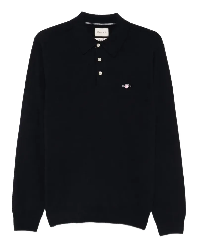 Gant Poloshirt aus superfeiner Lammwolle - Blau Blau