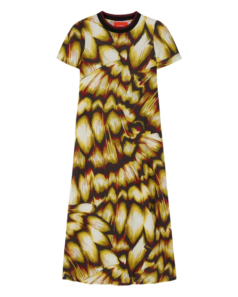 La DoubleJ Midikleid mit durchgehendem Print - Schwarz Schwarz