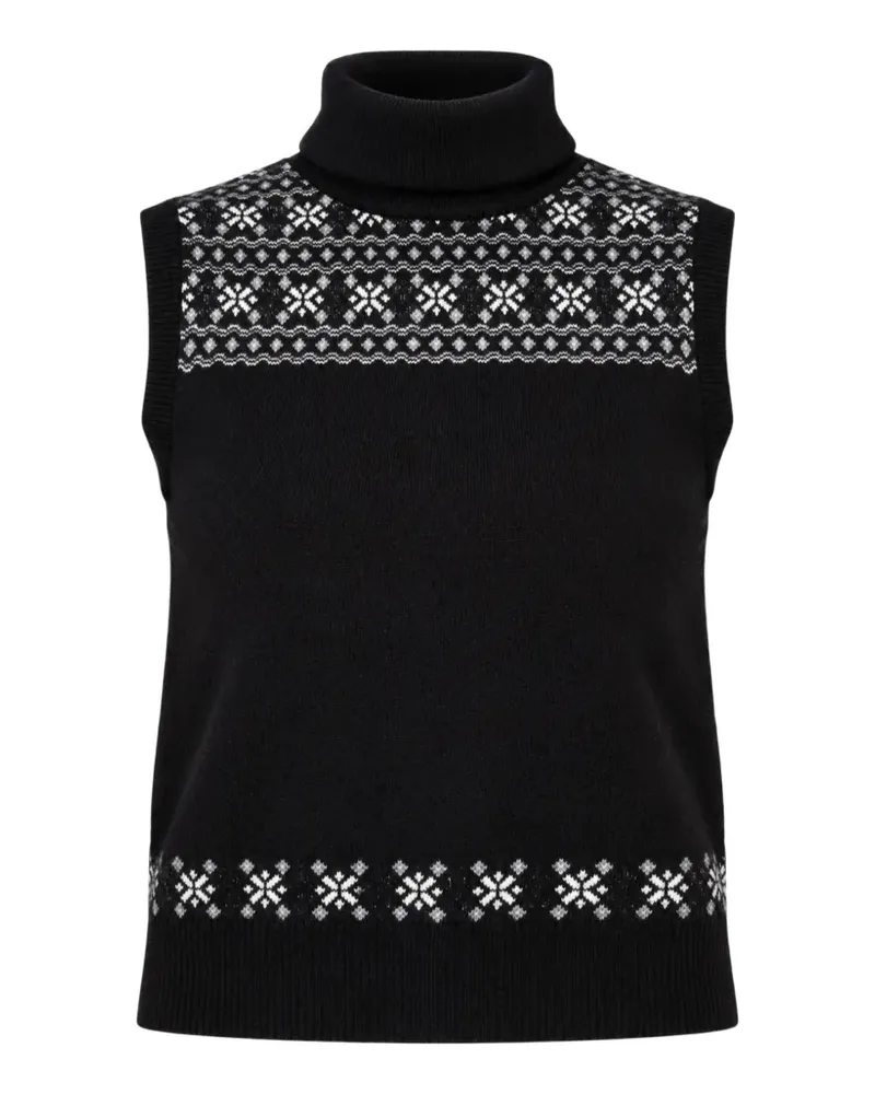 Thom Browne Fair Isle roll-neck sweater vest - Schwarz Schwarz