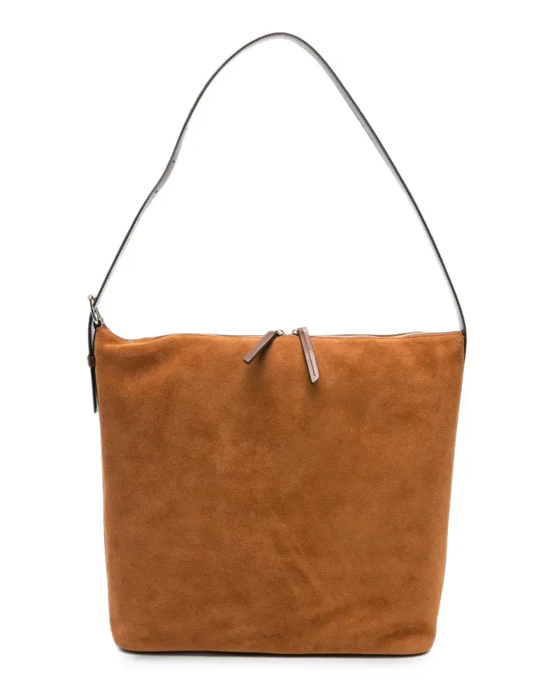 A.P.C. Schultertasche aus Wildleder - Braun Braun