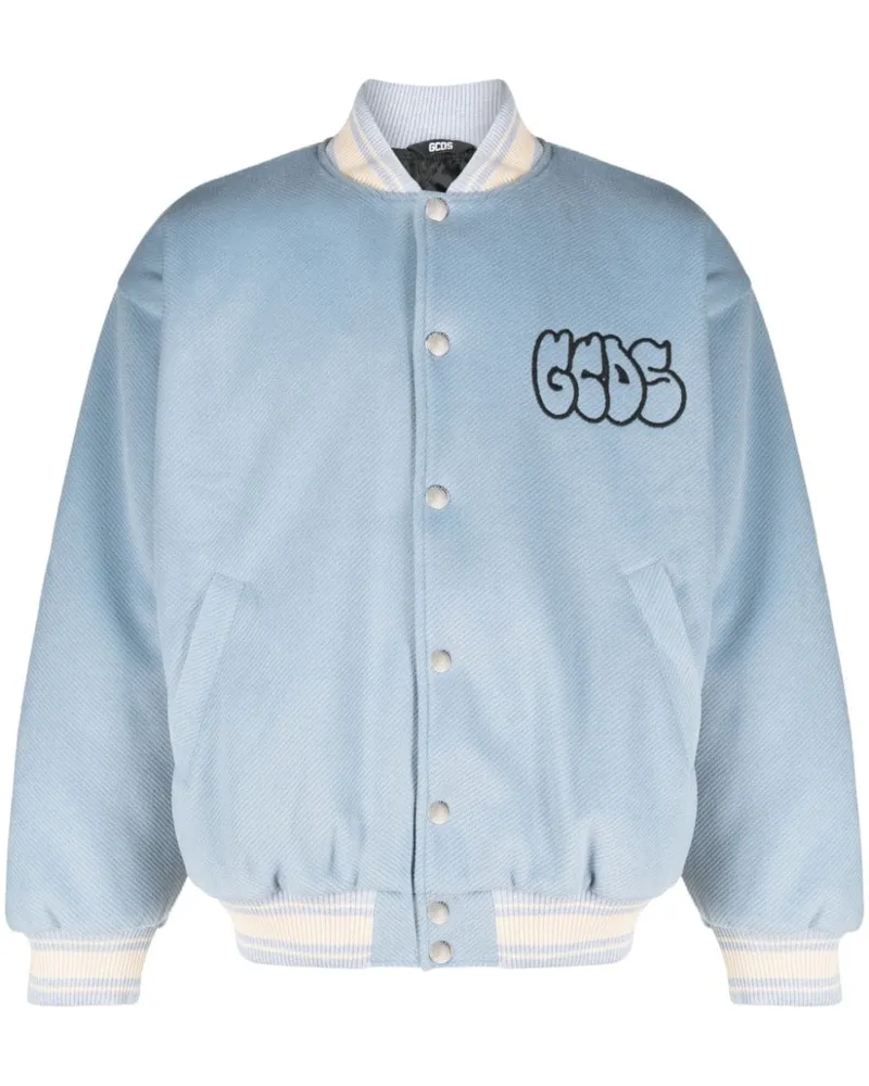 GCDS Bomberjacke im College-Look Blau