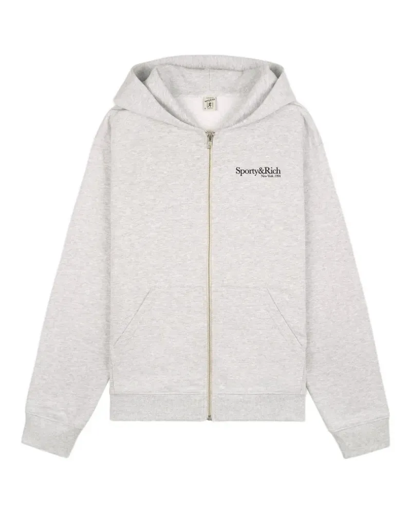 SPORTY & RICH Run Club Kapuzenjacke - Grau Grau