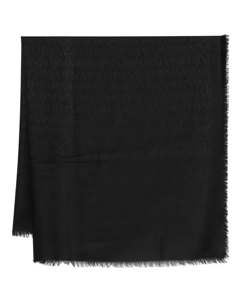 Saint Laurent Schal mit Fransen - Schwarz Schwarz