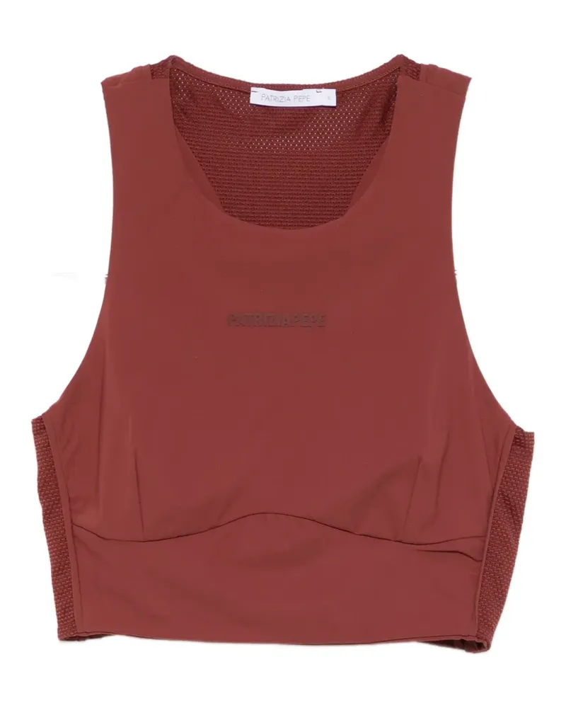 Patrizia Pepe Top mit Logo - Braun Braun