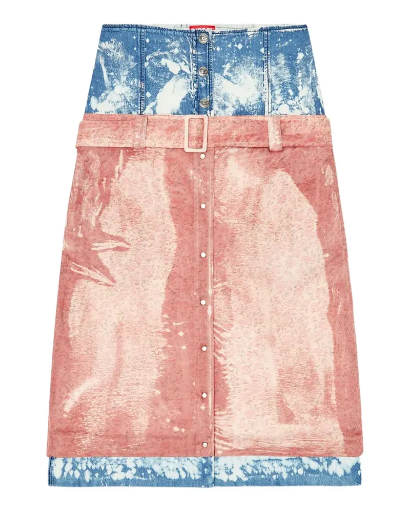 Diesel belted layered midi skirt - Rosa Rosa