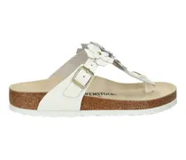 Gizeh Sandalen mit Blumenapplikation - Weiß