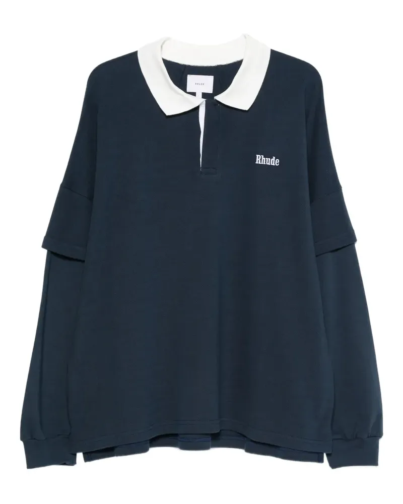 RHUDE Poloshirt mit Logo-Verzierung - Blau Blau