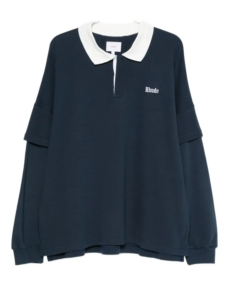 RHUDE logo-embellished polo shirt - Blau Blau
