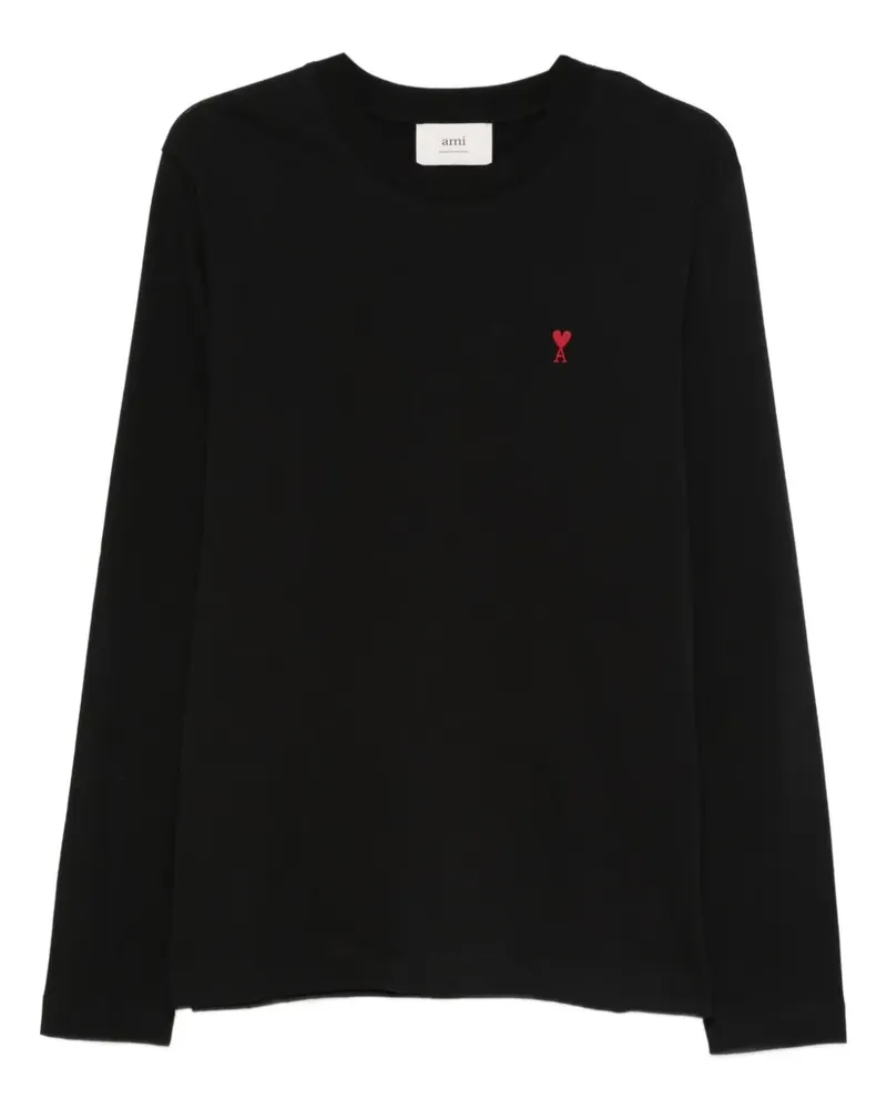 AMI Paris Langarmshirt mit Logo - Schwarz Schwarz