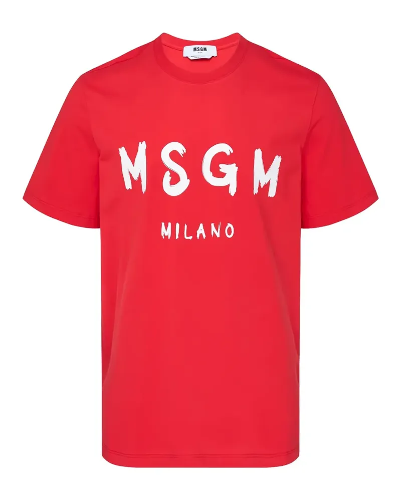 MSGM logo-print crew-neck T-shirt - Rot Rot