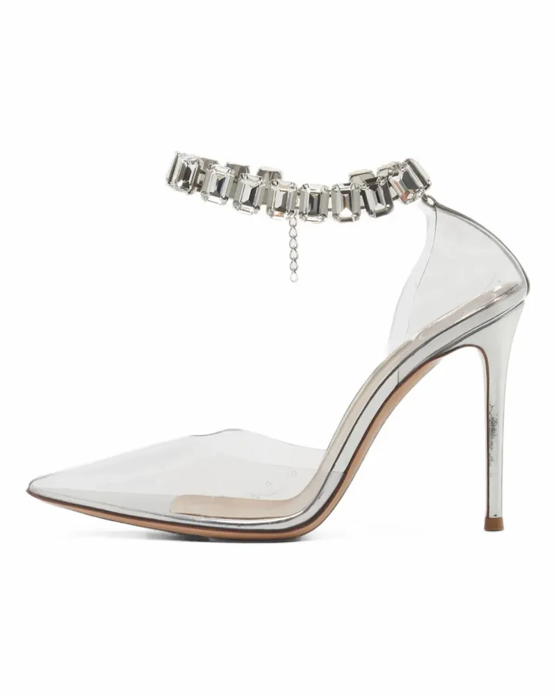 Gianvito Rossi Plexi Pumps mit Kristallen - Weiß Weiß
