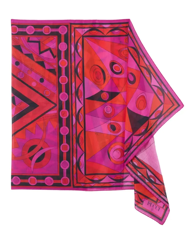 Emilio Pucci Baumwoll-Sarong mit Mustermix - Rosa Rosa