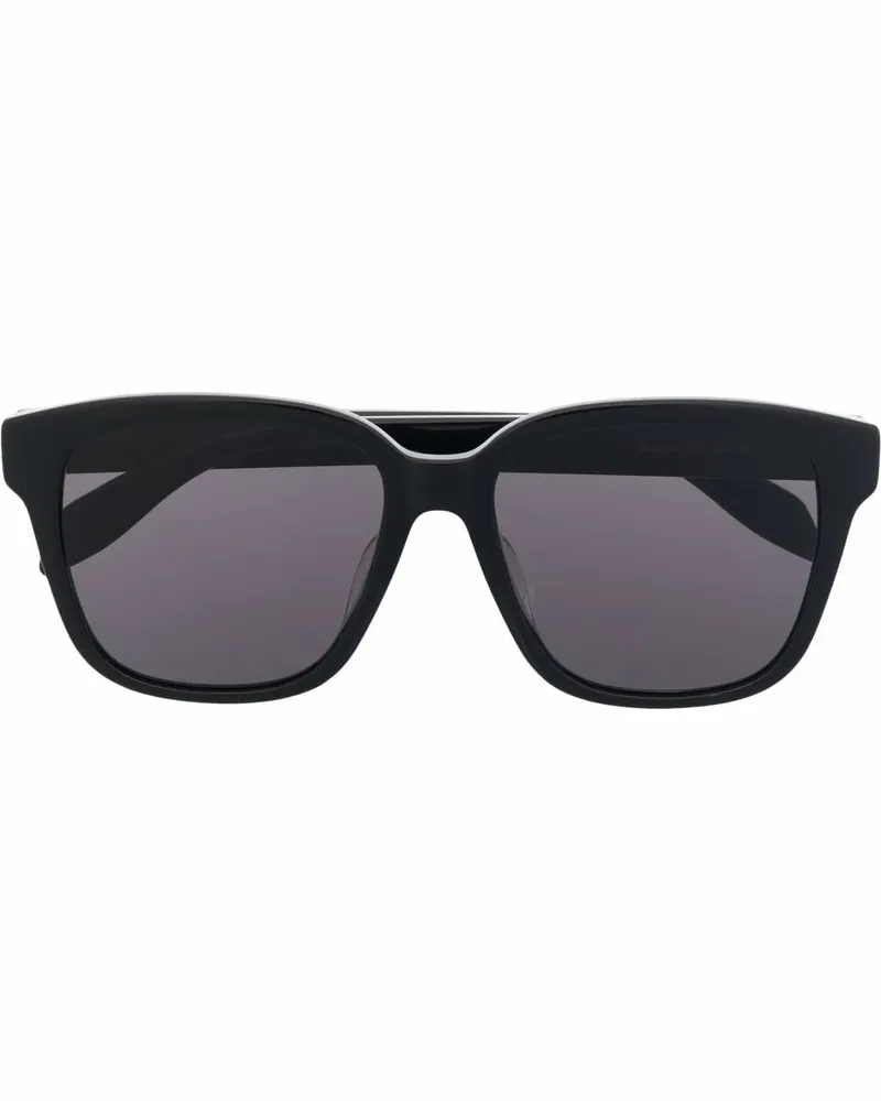 Alexander McQueen Eckige Sonnenbrille - Schwarz Schwarz