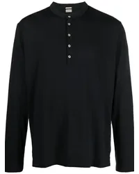 Massimo Alba Klassisches Henley-Hemd Schwarz