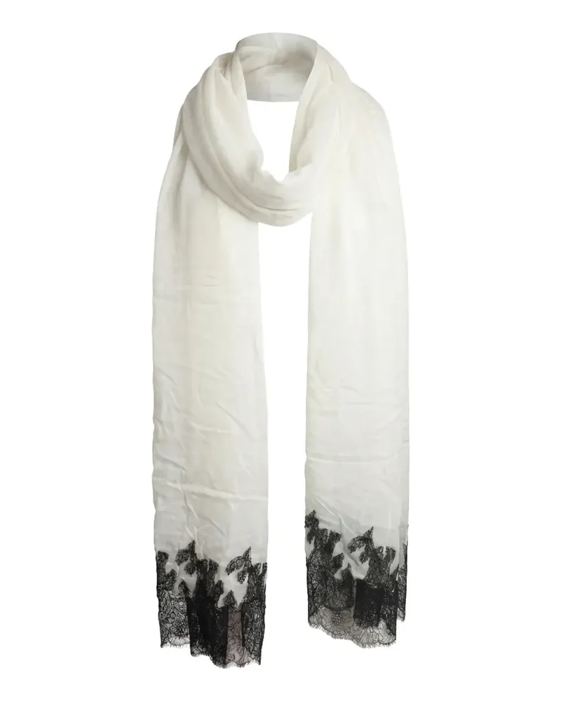 Valentino Garavani lace-trim scarf - Weiß Weiß