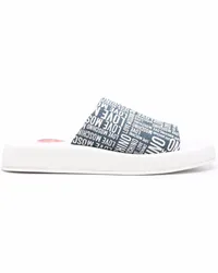 Moschino Pantoletten mit Logo-Print Blau