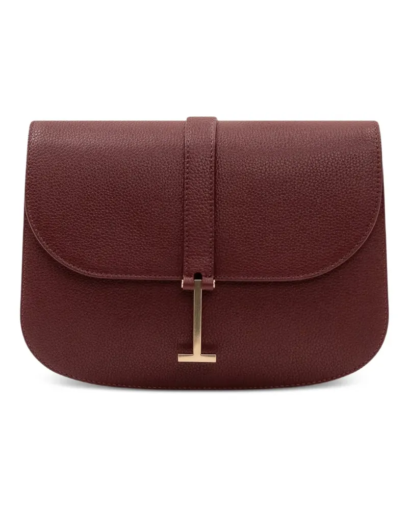 Tom Ford T-clasp grained leather shoulder bag - Rot Rot