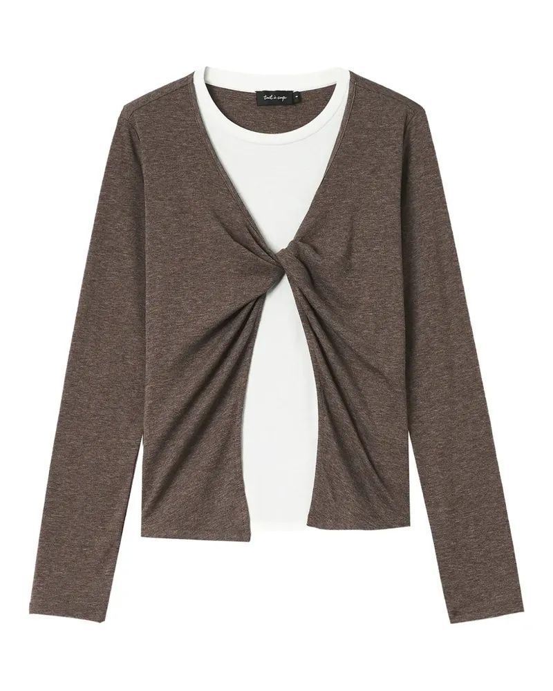 Tout a Coup Oberteil im Layering-Look - Braun Braun