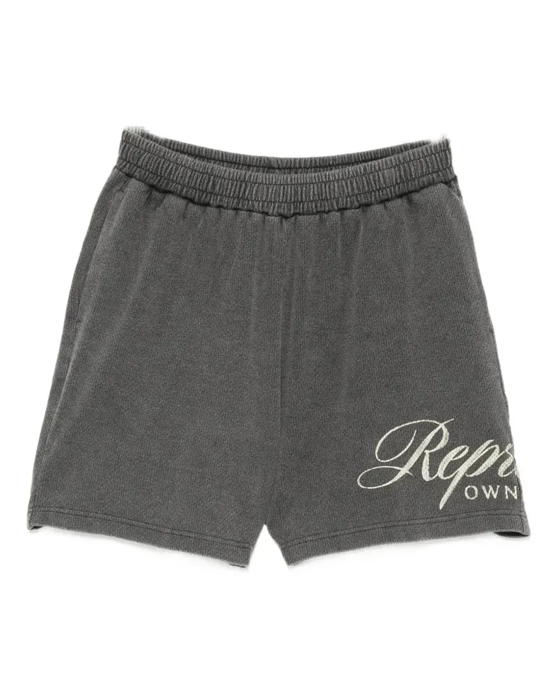 REPRESENT Shorts mit Logo-Print - Grau Grau