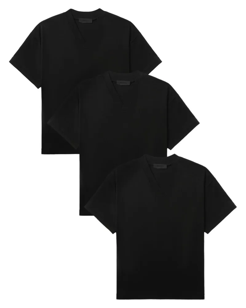Fear of God T-Shirts mit V-Ausschnitt (3er-Set) - Schwarz Schwarz