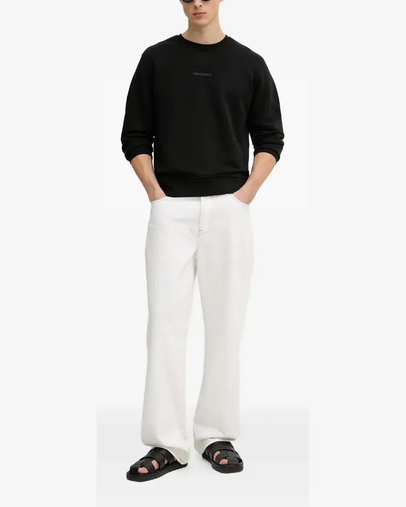 Trussardi logo-print crew-neck sweater - Schwarz Schwarz
