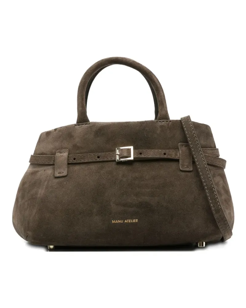 Manu Atelier Le Cambon Tote Bag aus Wildleder - Grün Grün