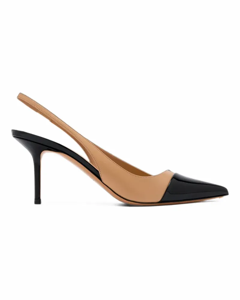 Francesco Russo two-tone slingback pumps - Schwarz Schwarz