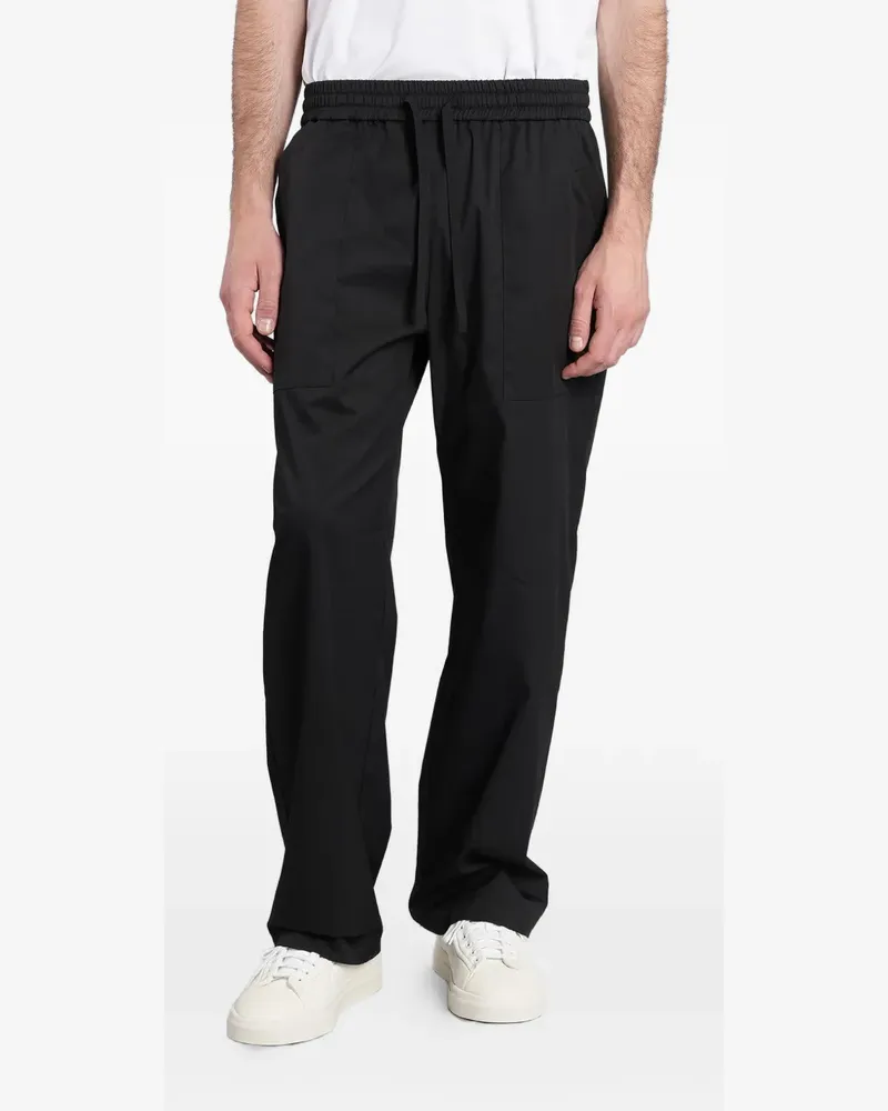 Alpha Studio drawstring elasticated-waist trousers - Schwarz Schwarz