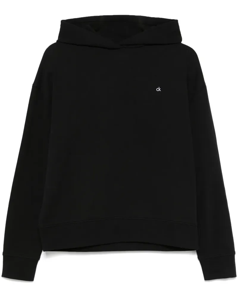 Calvin Klein Hoodie mit Logo-Stickerei - Schwarz Schwarz