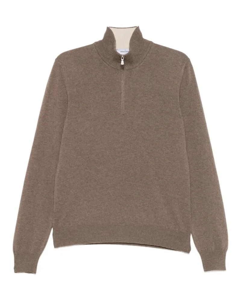 Gran Sasso Pullover mit kurzem Reißverschluss - Braun Braun