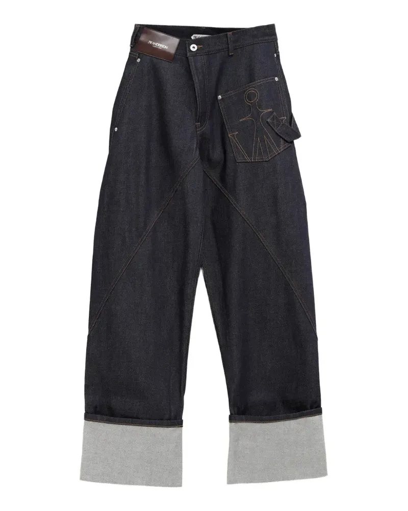 J.W.Anderson turned-up wide-leg jeans - Blau Blau