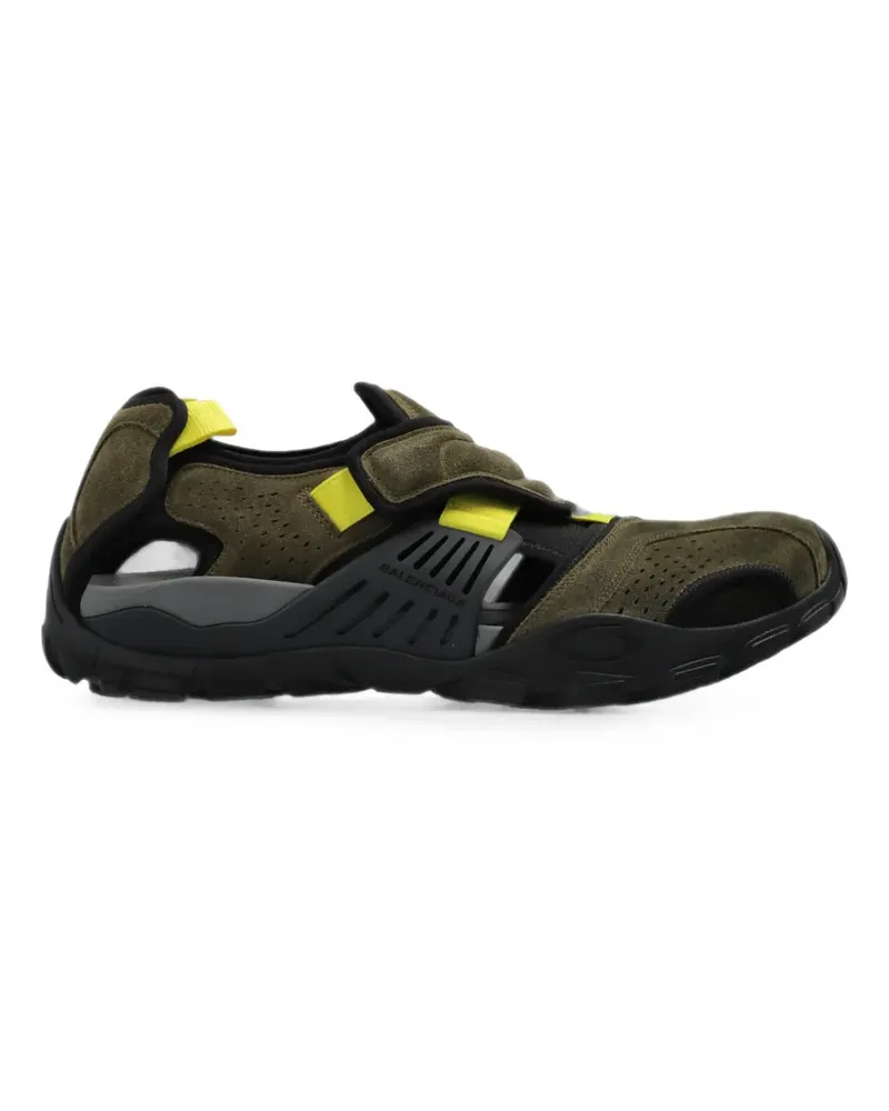 Balenciaga Hike sandals sneakers in taupe/black/neon yellow - Grün Grün