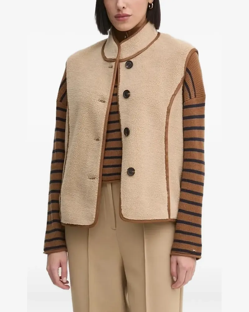 Hoss Intropia Teddy-Weste mit Knopfverschluss - Nude Nude