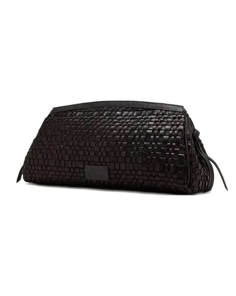 STAUD Maude woven leather clutch bag - Schwarz Schwarz