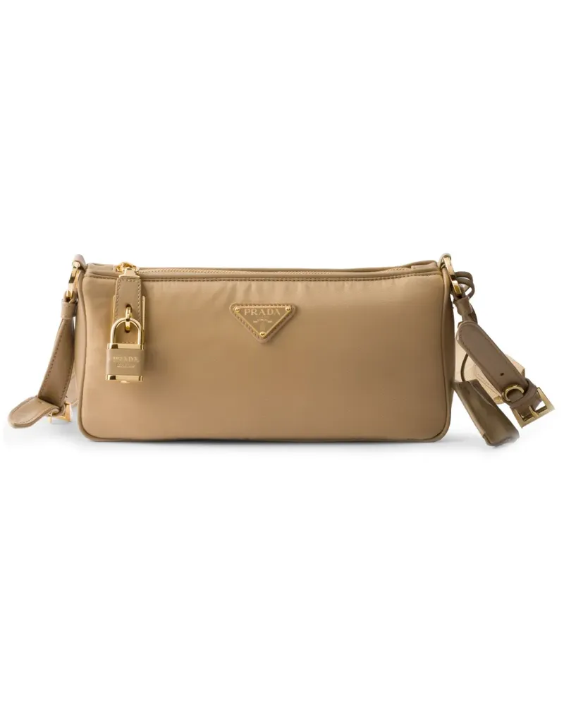 Prada Kleine Re-Nylon Schultertasche - Nude Nude