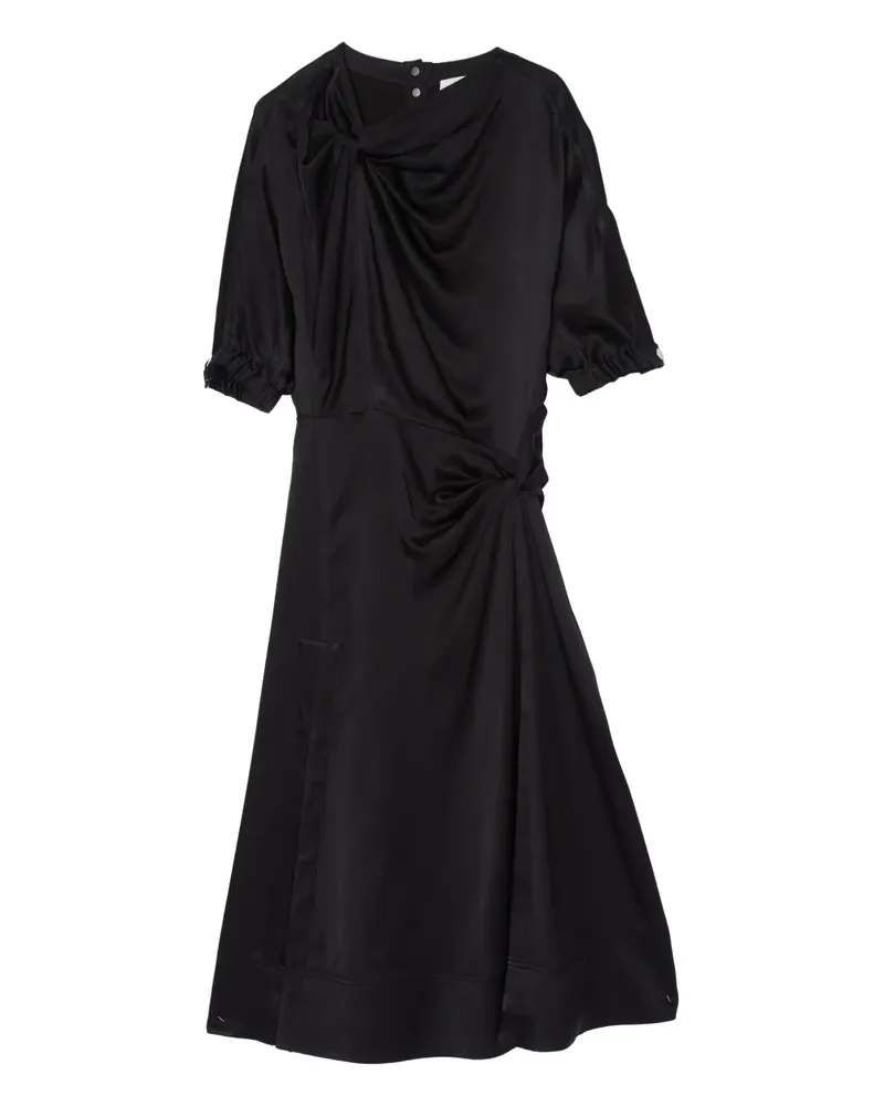 3.1 phillip lim Midikleid mit gerafftem Ausschnitt - Schwarz Schwarz