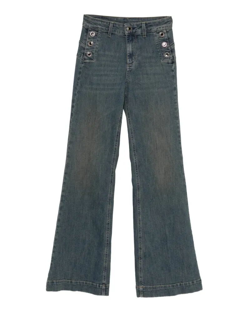 Liu Jo button-detail flared jeans - Blau Blau