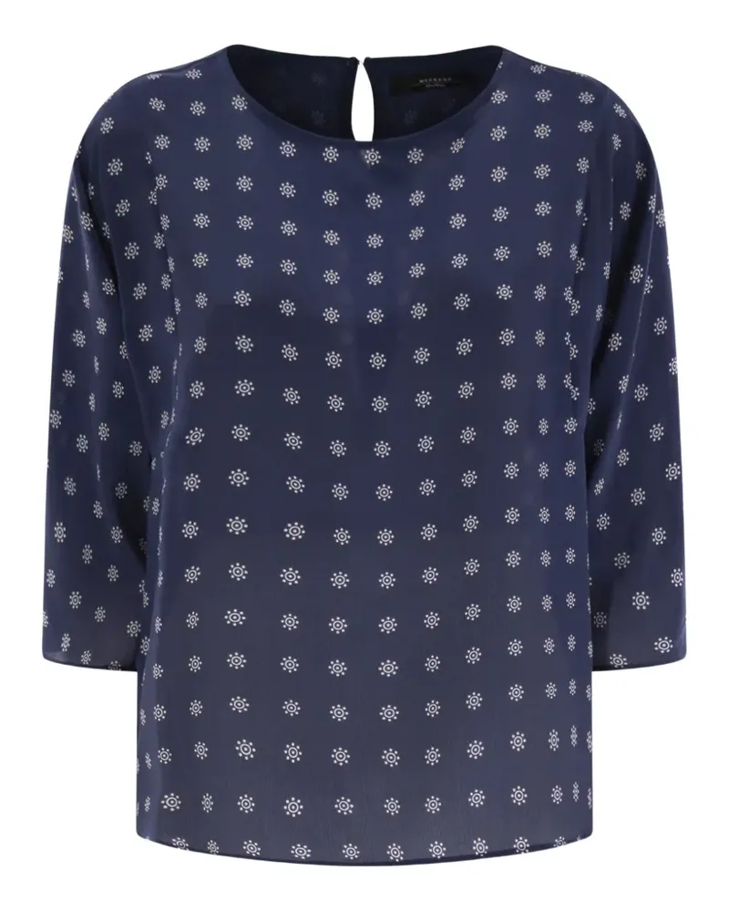 Max Mara Bluse mit Print - Blau Blau
