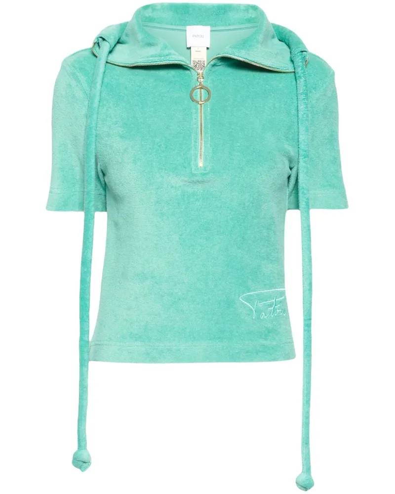 Patou Frottee-Poloshirt mit Reißverschluss - Grün Grün