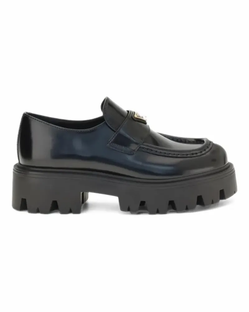 Prada Stride brushed leather loafers - Schwarz Schwarz