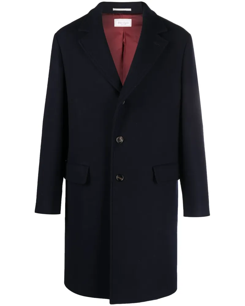 Brunello Cucinelli Einreihiger Mantel - Blau Blau