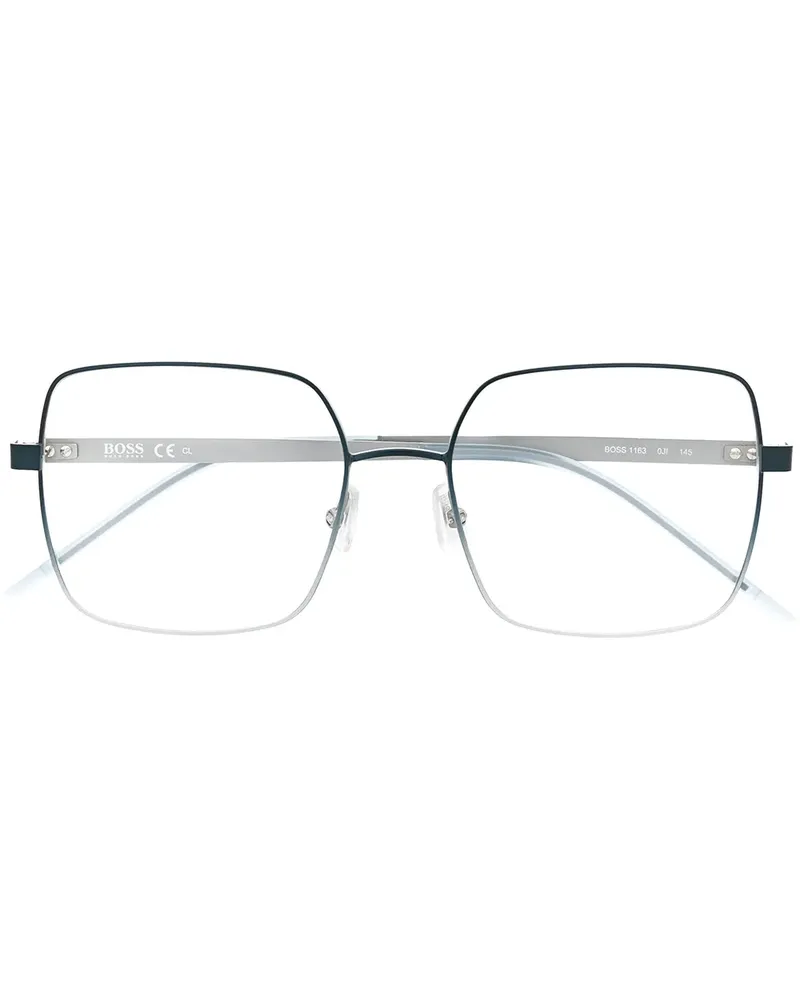 HUGO BOSS Brille mit Oversized-Gestell - Blau Blau