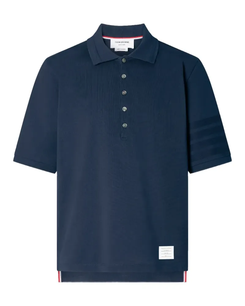 Thom Browne Poloshirt mit Logo-Streifen - Blau Blau