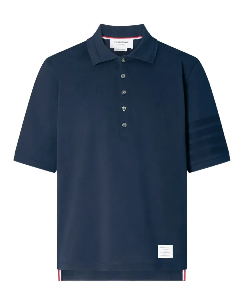 Thom Browne Poloshirt mit Logo-Streifen - Blau Blau