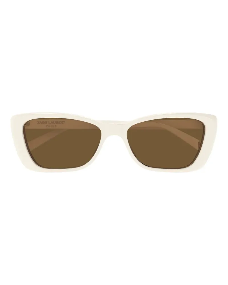 Saint Laurent Sonnenbrille mit eckigem Gestell - Weiß Weiß