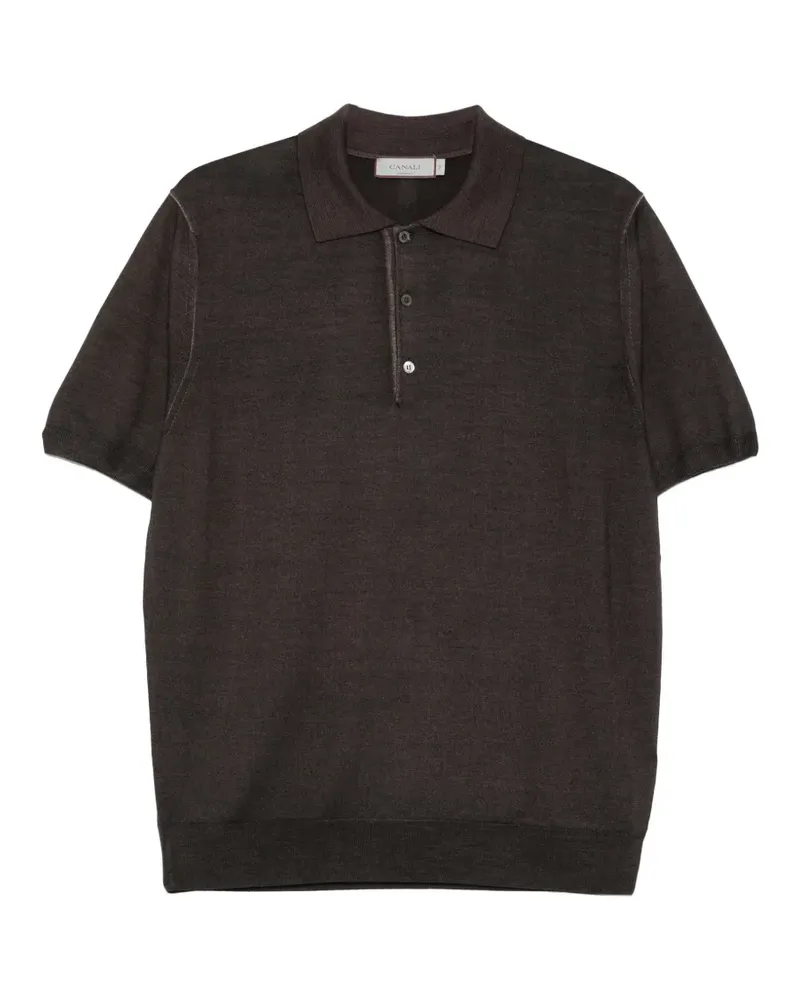 Canali Poloshirt mit Knopfleiste - Braun Braun