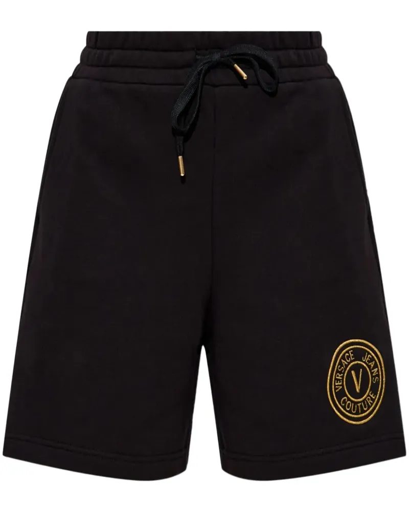 Versace Jeans Shorts mit Logo-Stickerei - Schwarz Schwarz