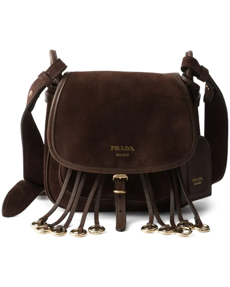 Prada Corsaire suede mini shoulder bag - Braun Braun