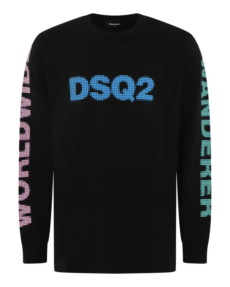 Dsquared2 logo-print long-sleeve T-shirt - Schwarz Schwarz