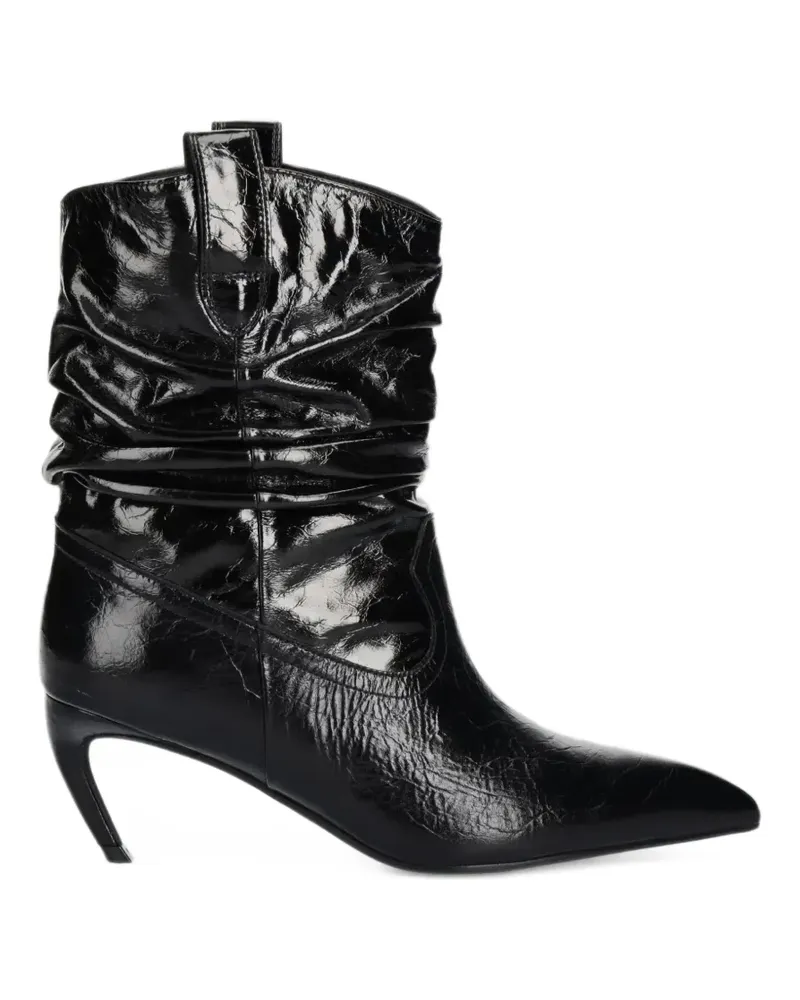 Jeffrey Campbell Desolation ruched pointed-toe boots - Schwarz Schwarz